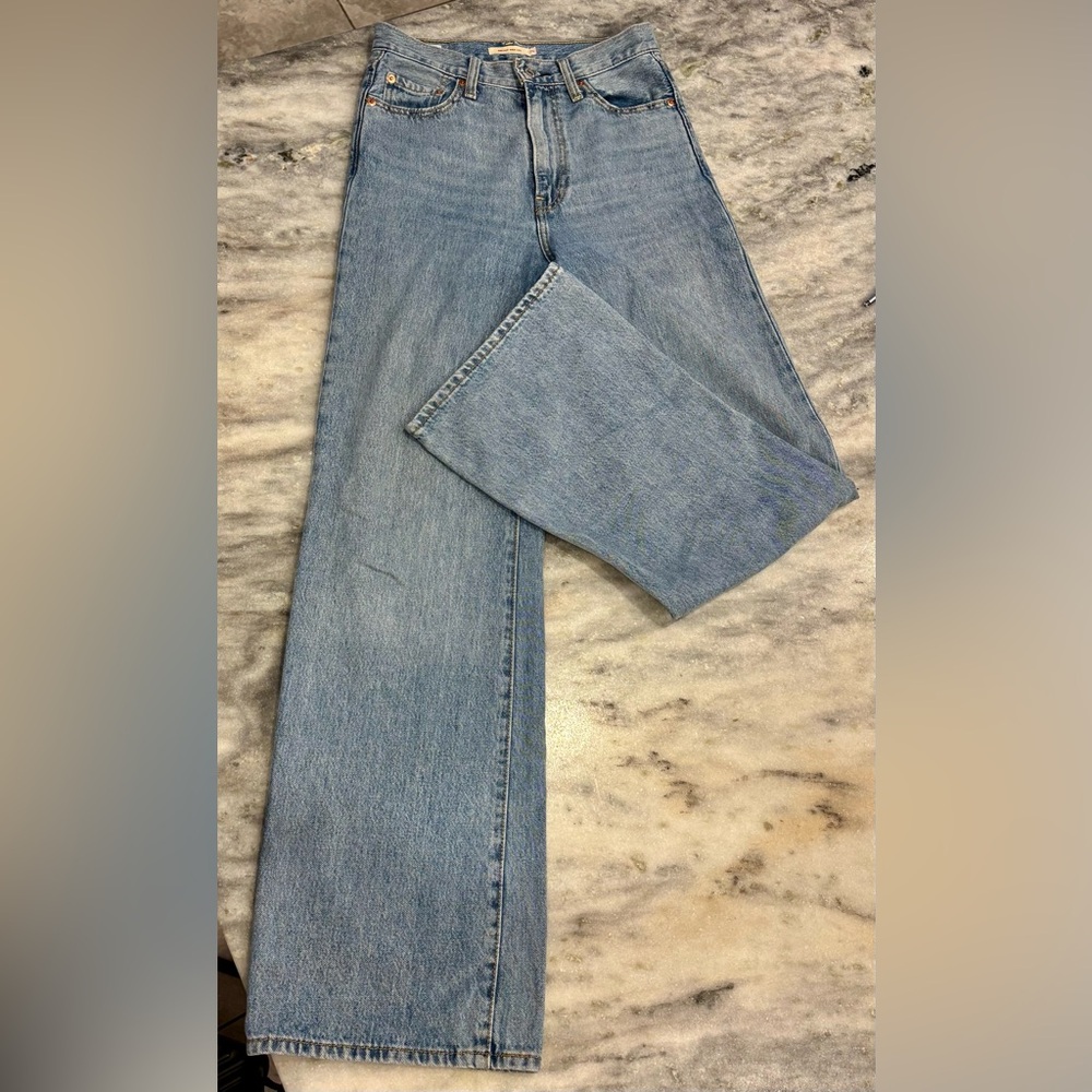 Levi's Light Blue Ribcage Wide Leg Jeans